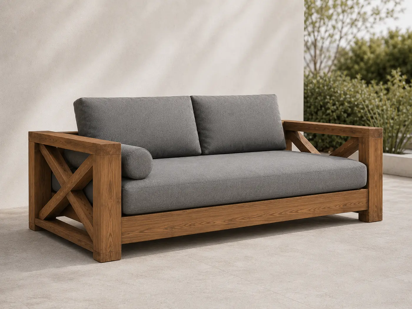 Daybed Nordic X — leżanka tarasowa z drewna sosnowego