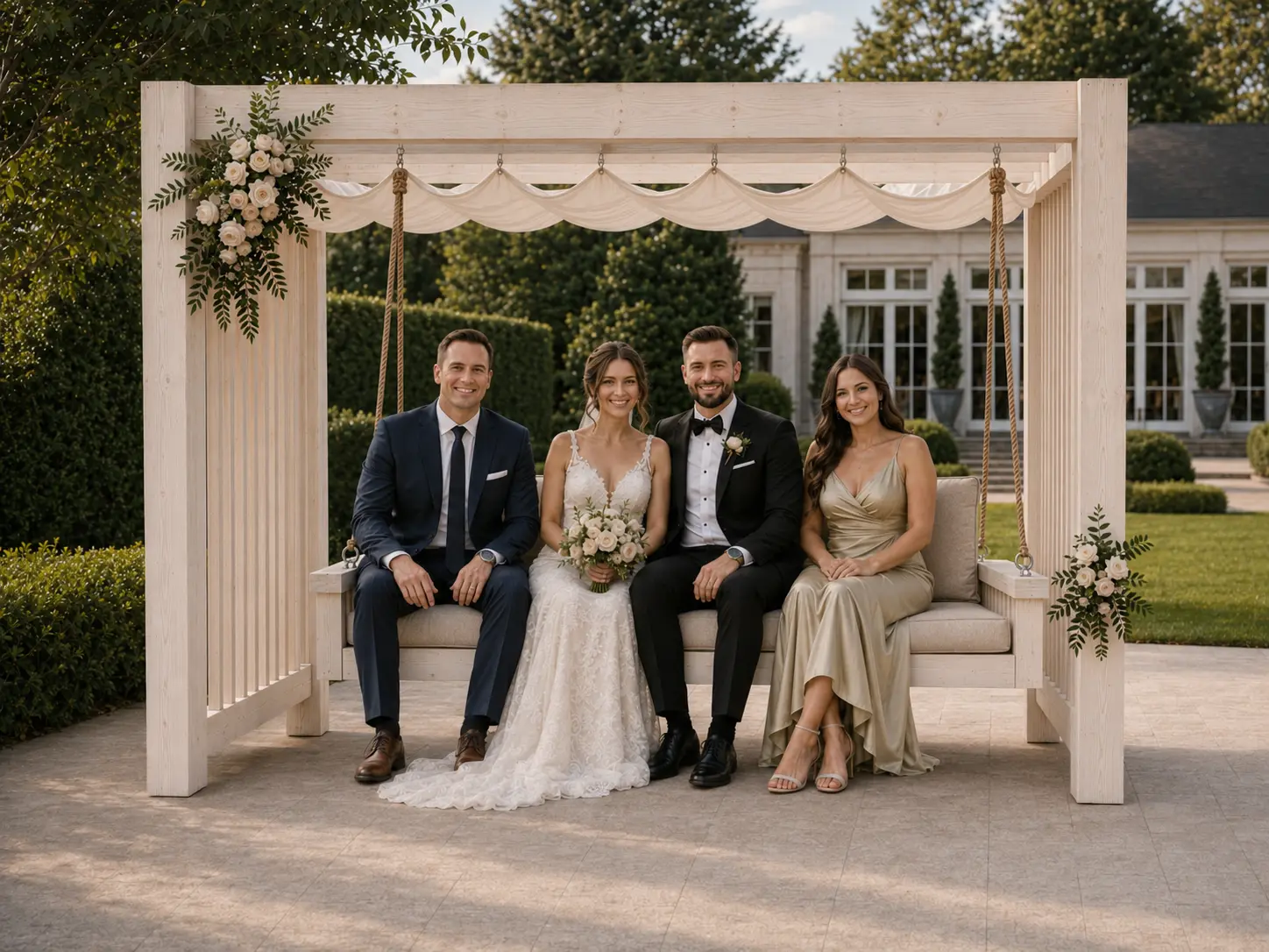 Pergola eventowa z huśtawką ślubną — zdjęcie 4